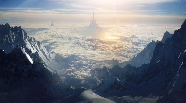 Wallpapers Fantasy and Science Fiction Fantasy Landscapes Over the Cold Mountain