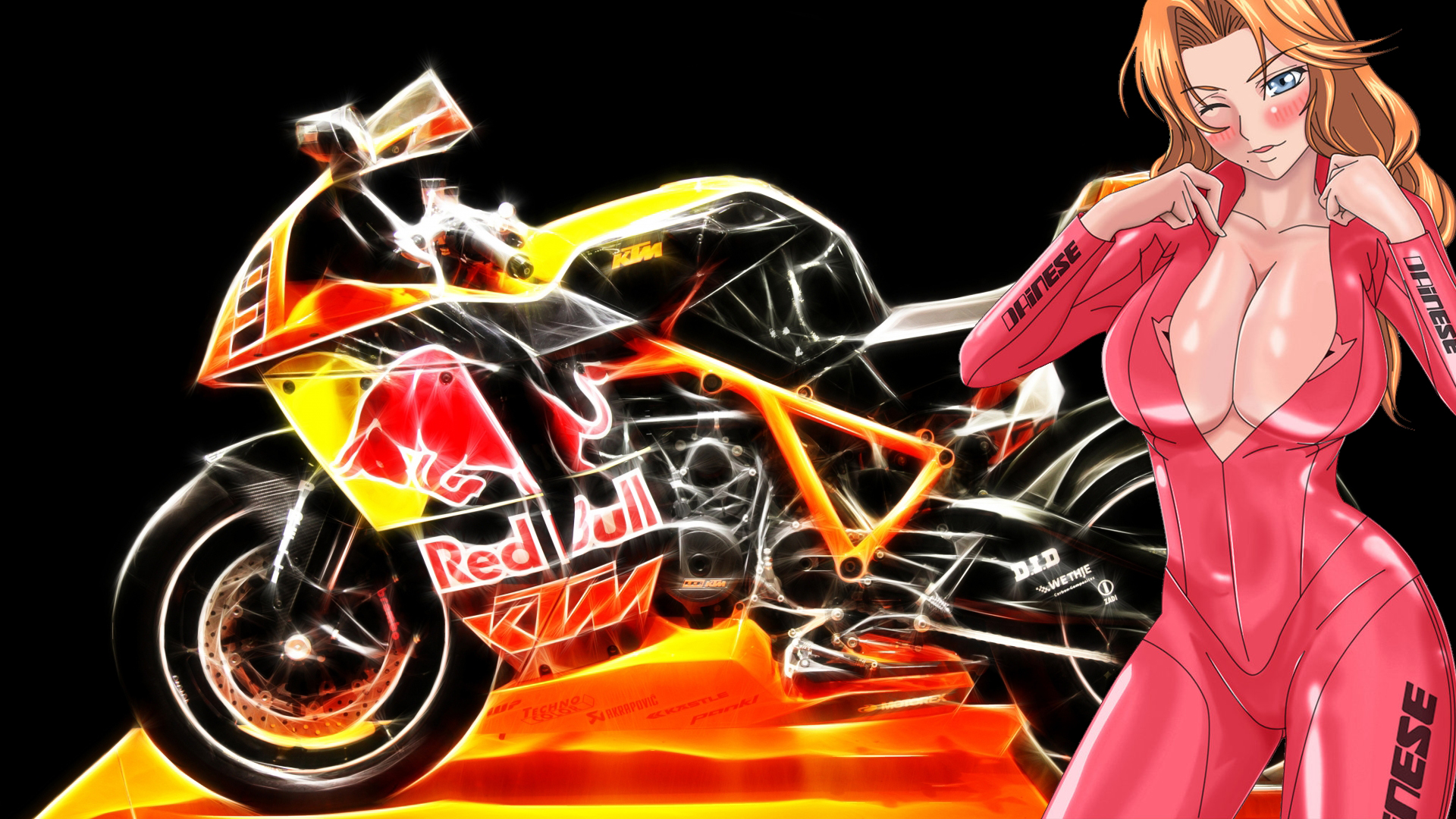 Fonds d'cran Manga Bleach Matsumoto Rangiku & Bike