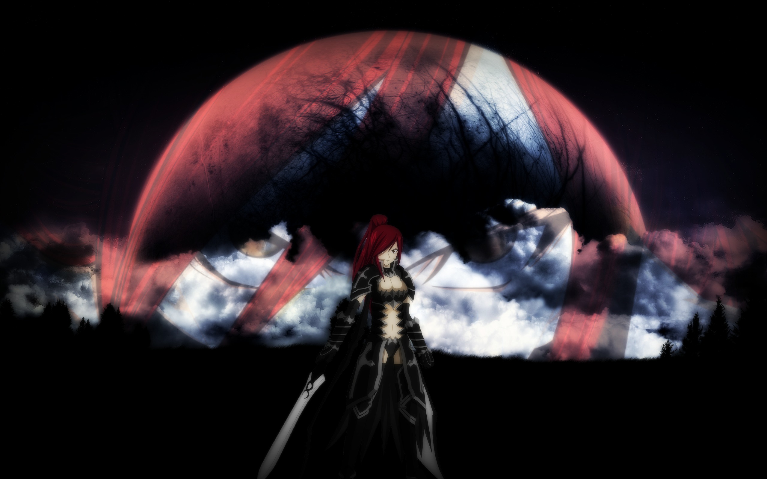 Wallpapers Manga Fairy Tail Erza Scarlet - Moon reflect