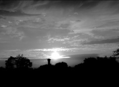  Nature coucher de soleil en nuance de gris