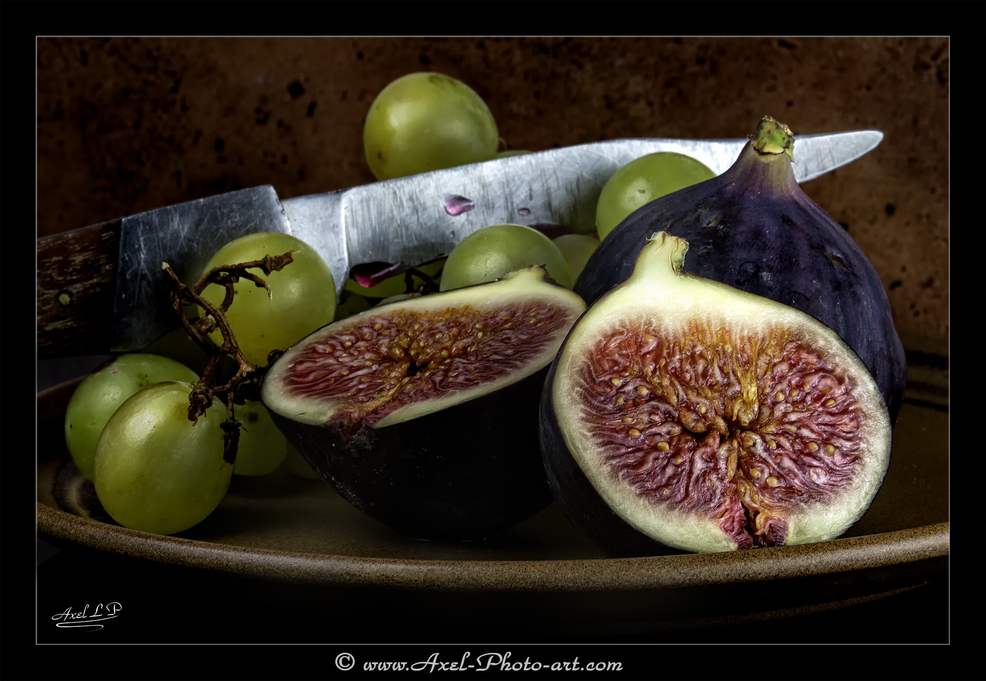 Wallpapers Nature Fruits Nature morte : Figues et raisins | www.axel-photo-art.com