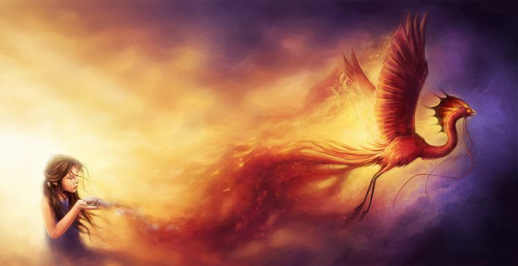 Wallpapers Fantasy and Science Fiction Creatures : Phoenix Out Of The Ashes