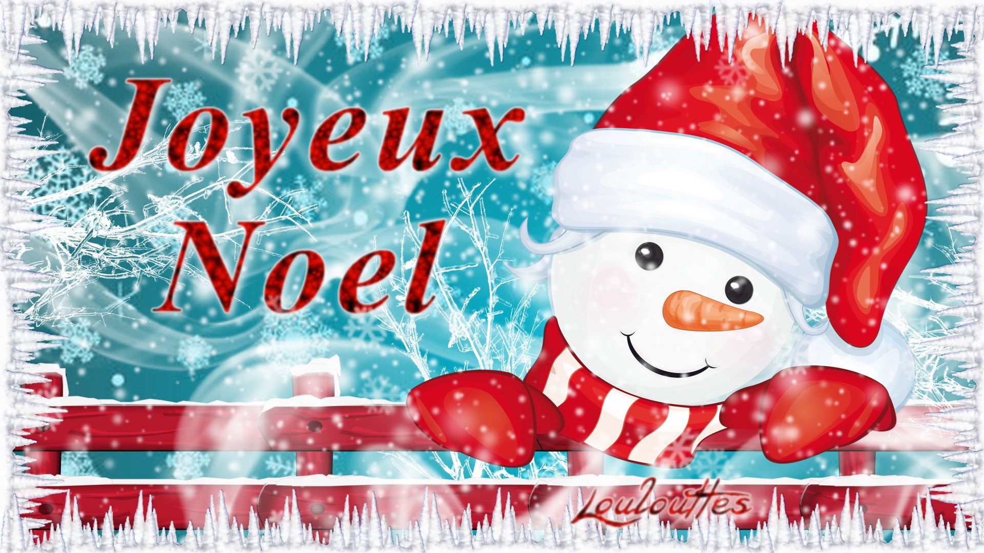 Fonds d'cran Art - Numrique Ftes - Nol Joyeux noel (bonhomme de neige)