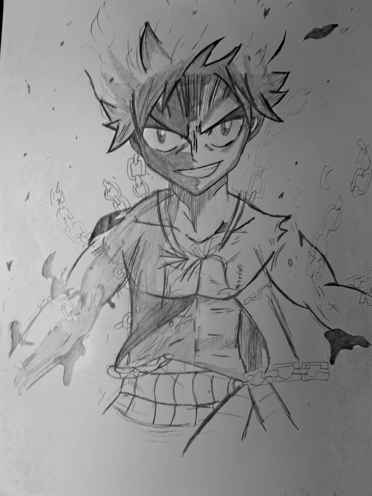 Wallpapers Art - Pencil Manga - Fairy Tail Natsu de fairy tail