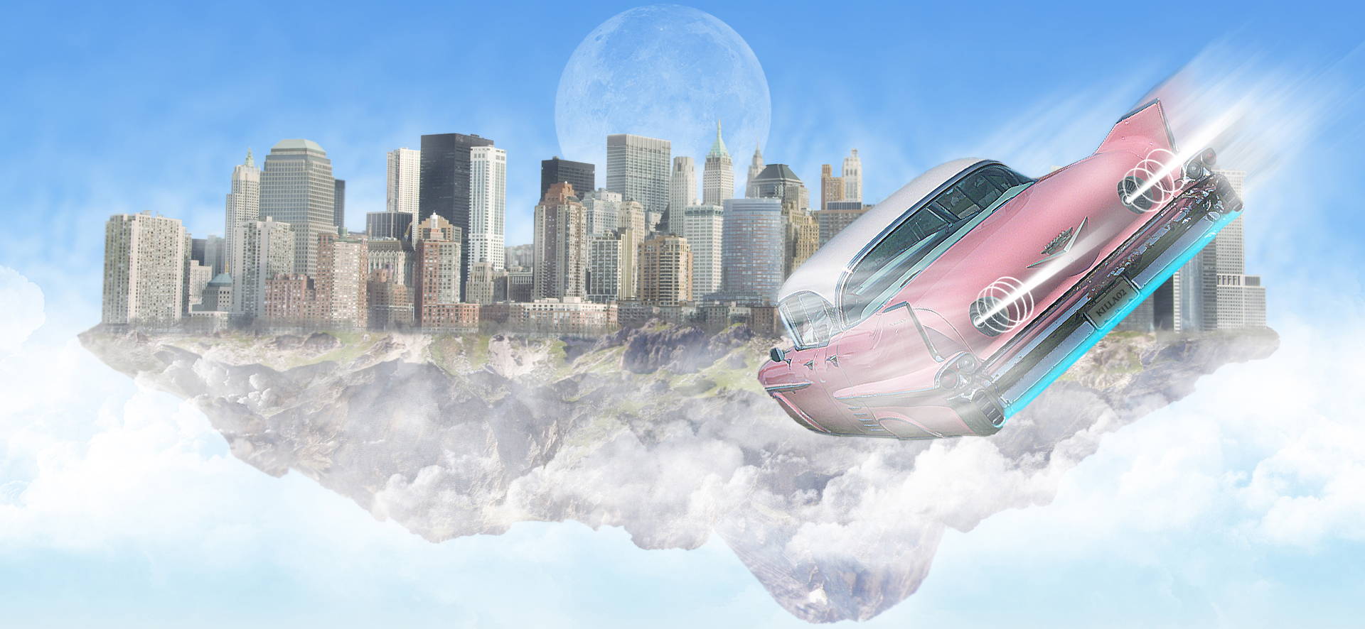 Fonds d'cran Fantasy et Science Fiction Paysages Futuristes Cadillac rose