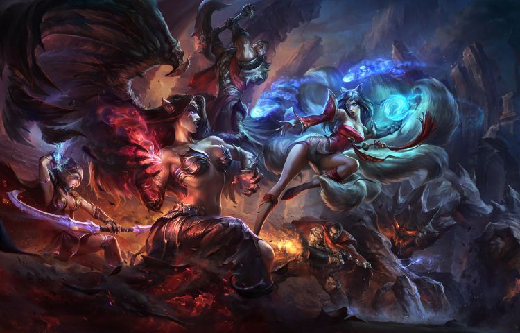 Wallpapers Fantasy and Science Fiction Warriors Morgana vs Ahri