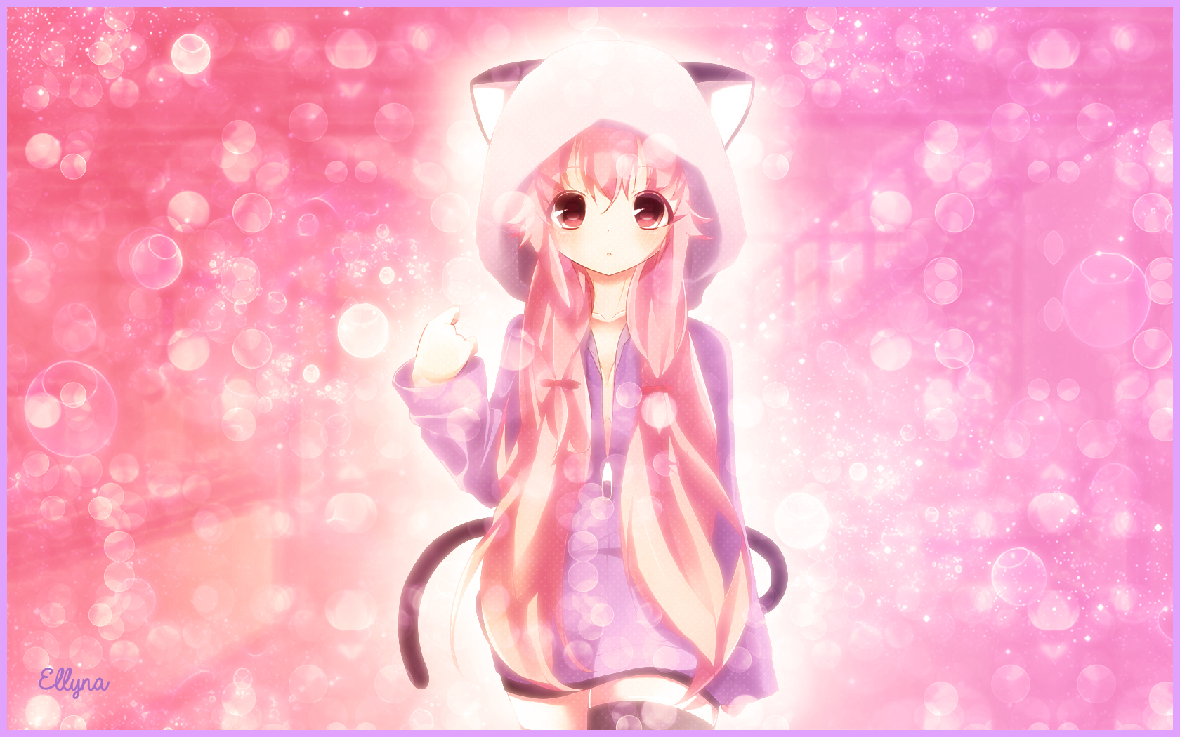 Fonds d'cran Manga Neko Girl Capuche neko