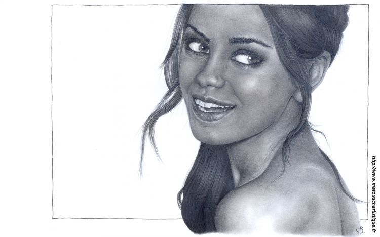 Fonds d'cran Art - Crayon Portraits Mila Kunis