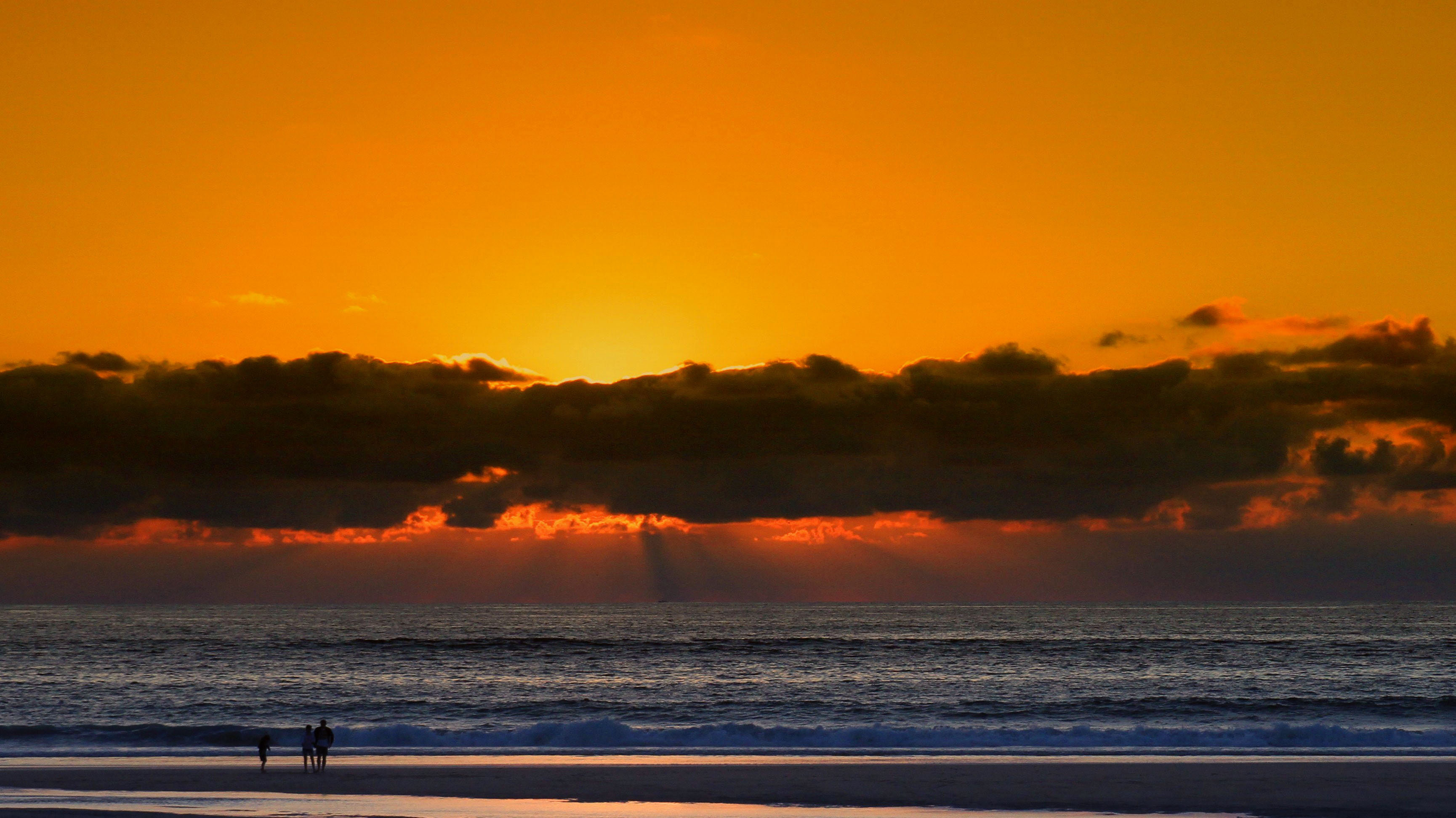 Wallpapers Nature Sunsets and sunrises Coucher de soleil, plage de Vieux-Boucau (Landes)