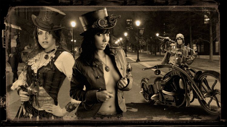 Fonds d'cran Fantasy et Science Fiction Steampunk Moto Steampunk