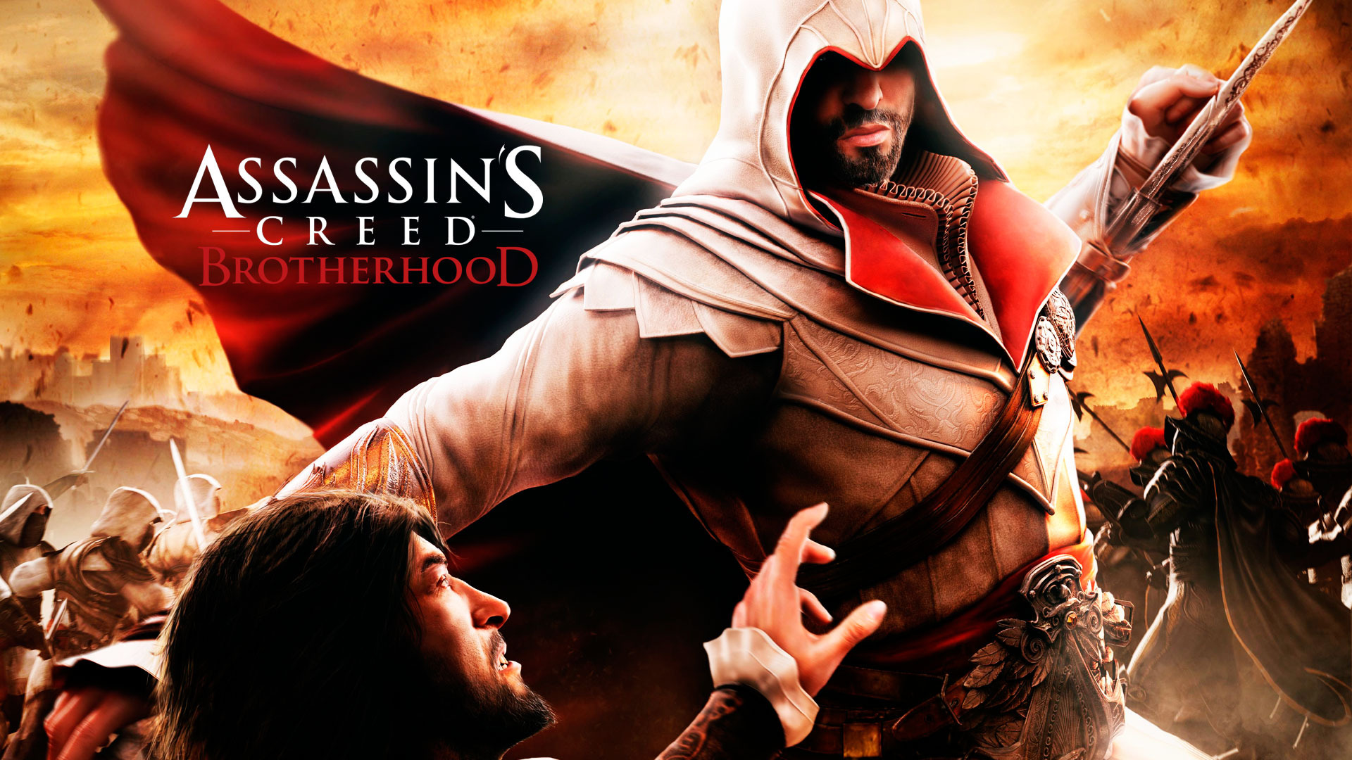 Wallpapers Video Games Assassin's Creed : Brotherhood Ezio vainqueur sur Cesar Borgia