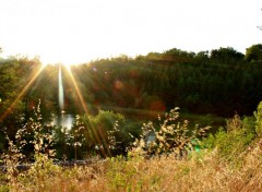  Nature coucher de soleil sur lac