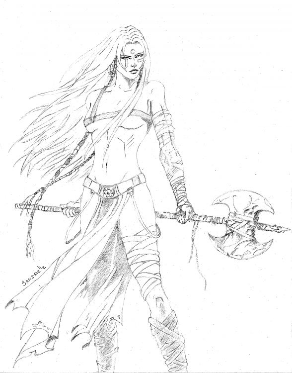 Wallpapers Art - Pencil Fantasy - Warriors (female) Guerrières