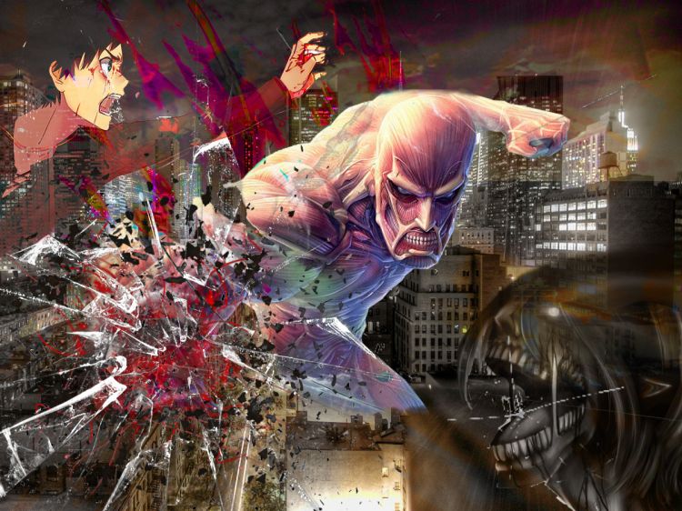 Fonds d'cran Fantasy et Science Fiction Cratures : Monstres Shingeki no kyojin ( L'attaque des titans) 