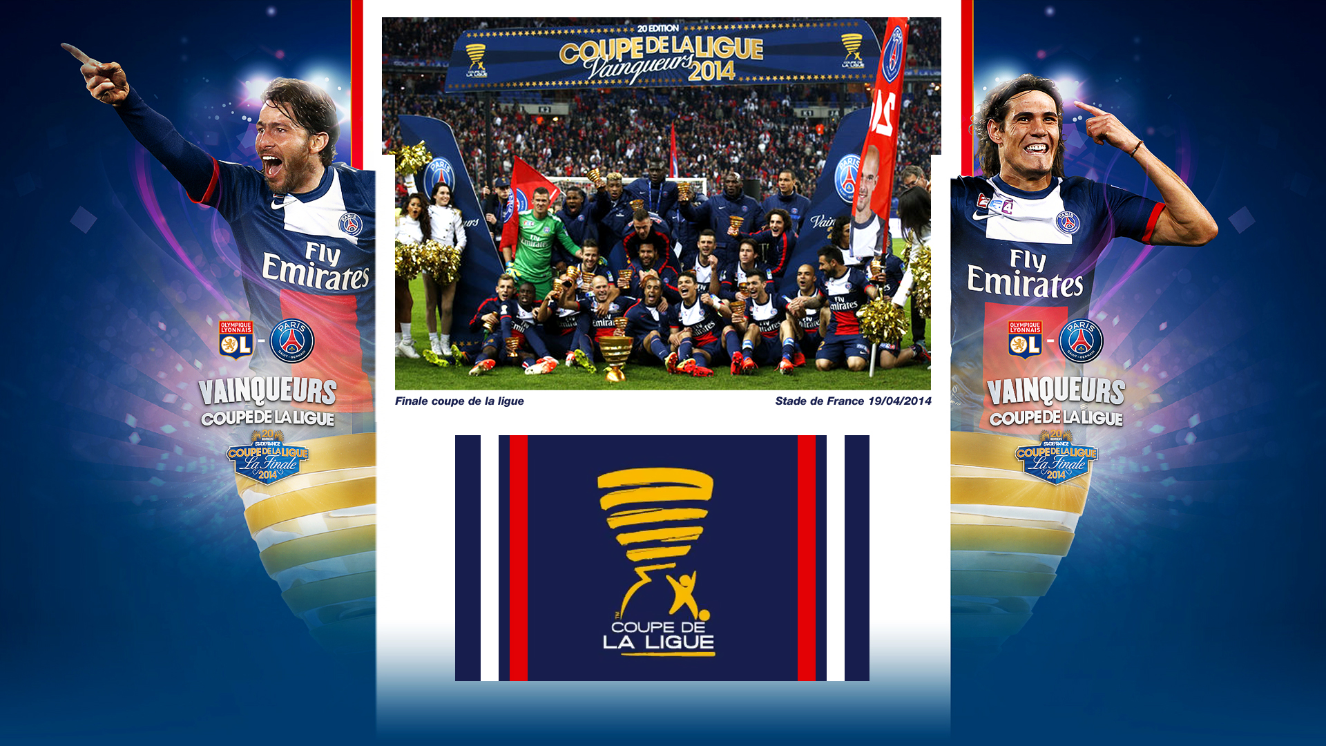 Fonds d'cran Sports - Loisirs PSG Paris Saint Germain PSG Vainqueurs de la coupe de la ligue 2014