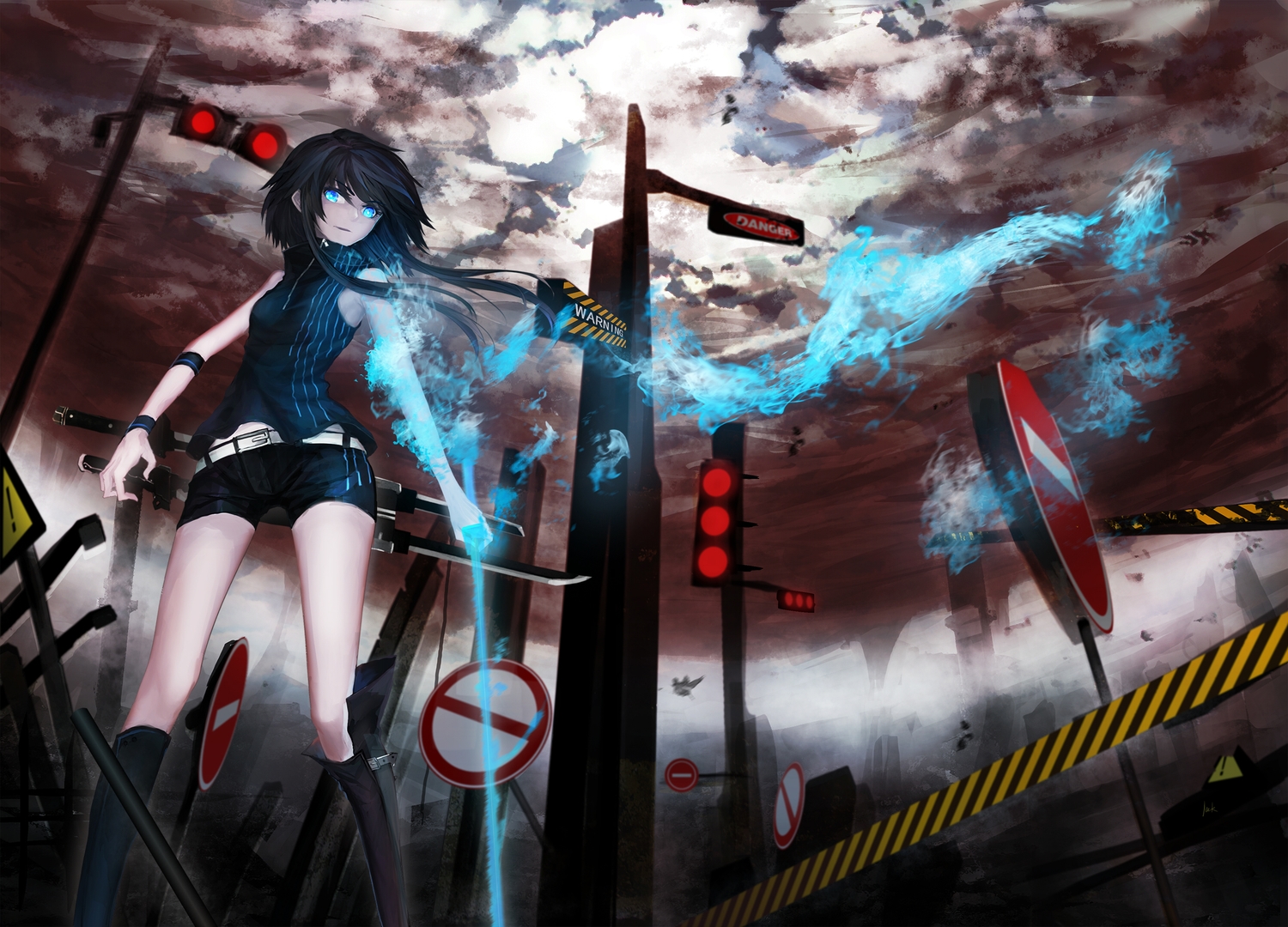 Fonds d'cran Manga Black Rock Shooter 