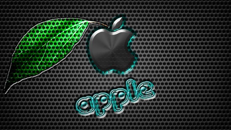 Wallpapers Computers Apple apple black verre