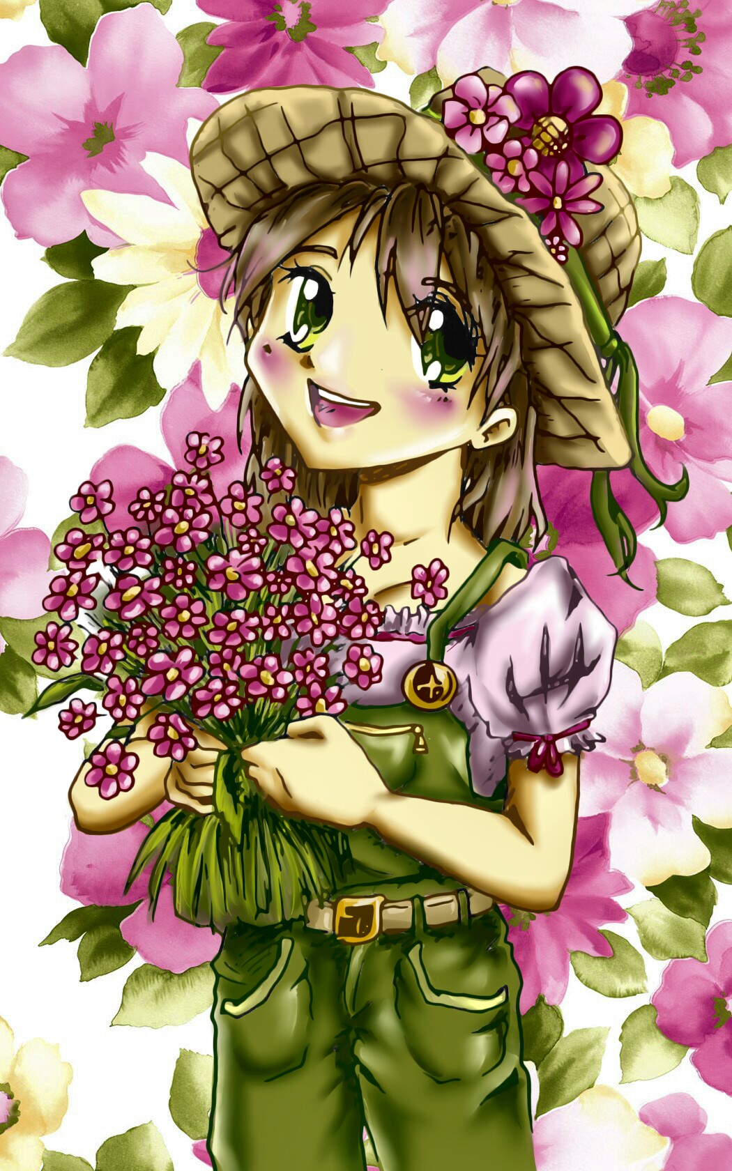 Wallpapers Digital Art Manga Miss jardinage