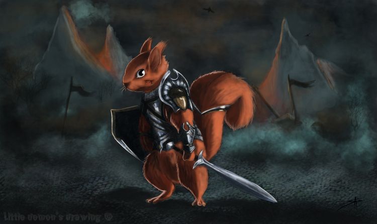 Wallpapers Fantasy and Science Fiction Miscellaneous Characters warrior squirrel