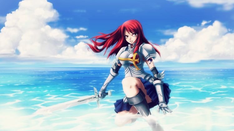 Wallpapers Manga Fairy Tail Erza Scarlet - Sunny Beach