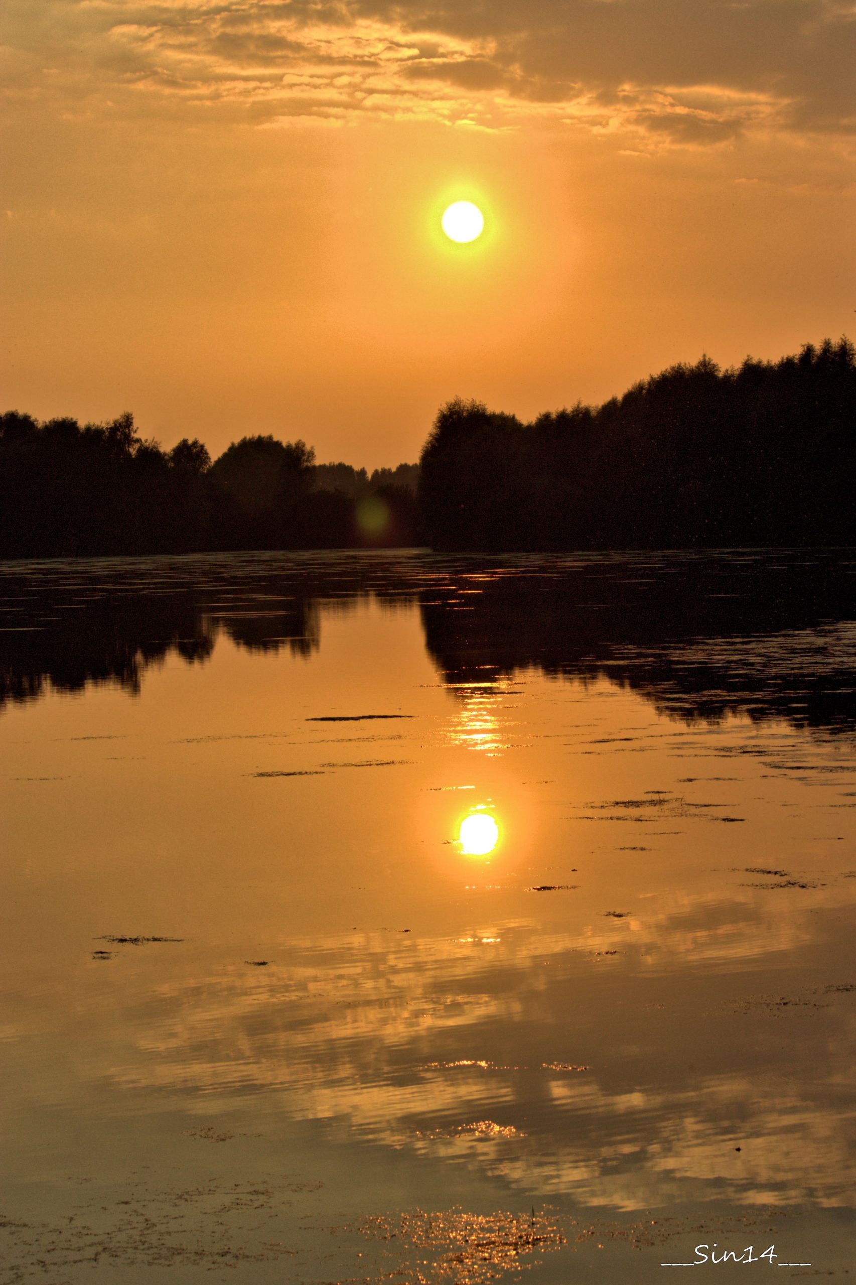 Fonds d'cran Nature Couchers et levers de Soleil LAC DU HERON