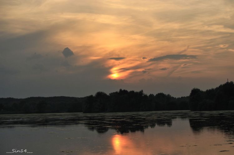 Fonds d'cran Nature Couchers et levers de Soleil Lac du heron