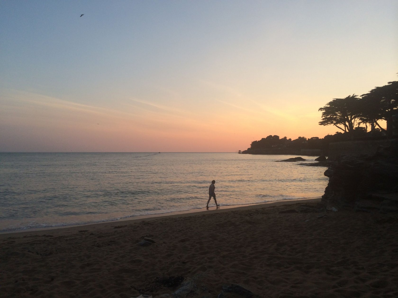 Fonds d'cran Nature Mers - Ocans - Plages Couché de soleil Pornic