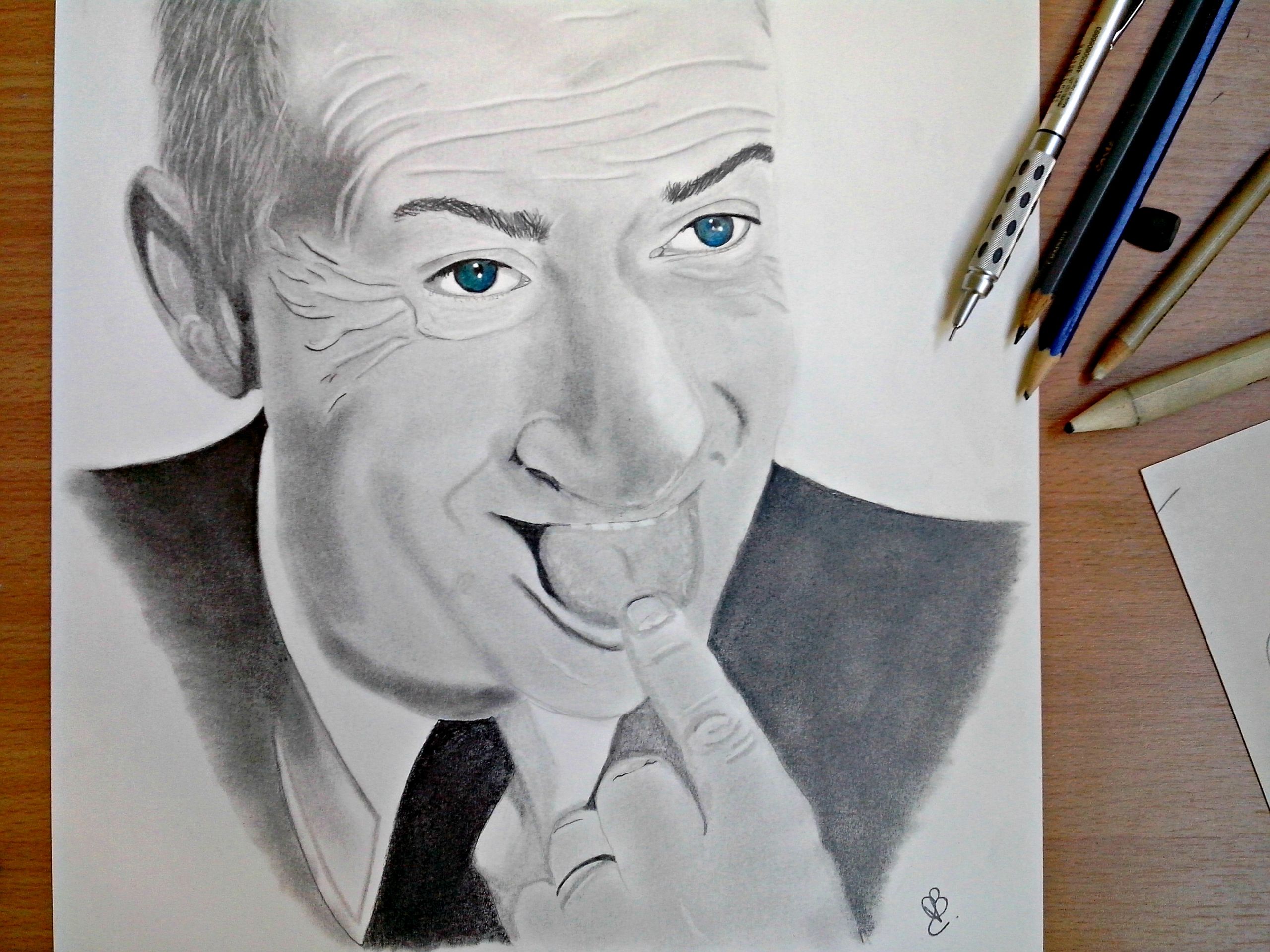 Wallpapers Art - Pencil Portraits Louis de Funès