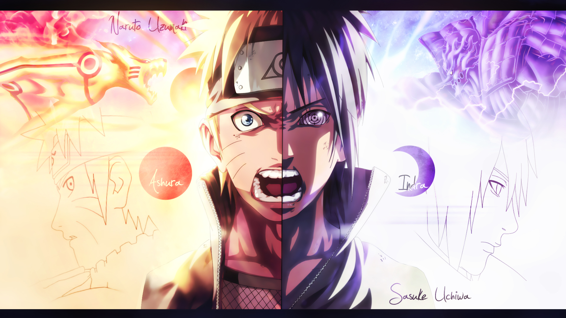 Fonds d'cran Manga Naruto Naruto vs sasuke final battle