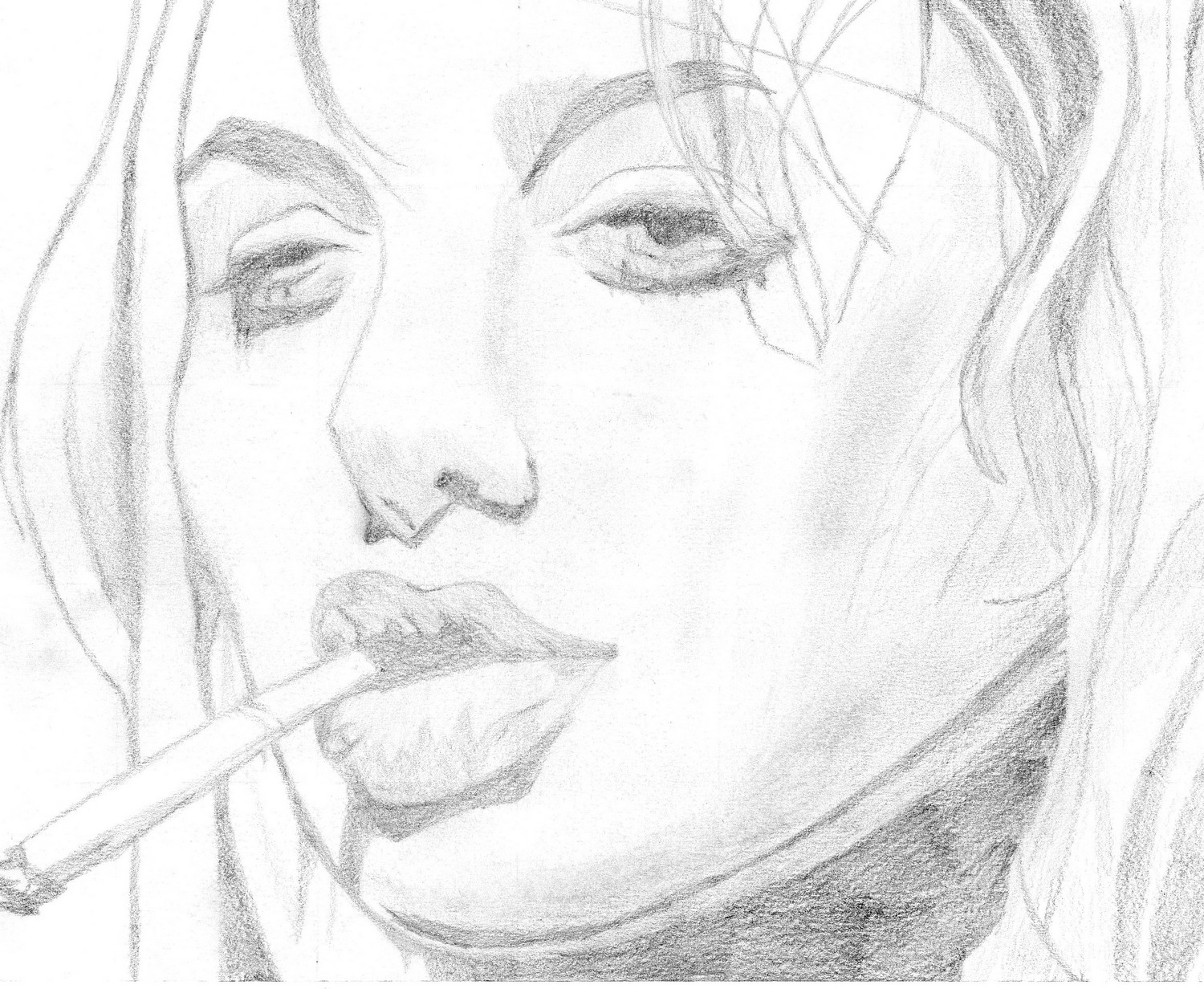 Wallpapers Art - Pencil Portraits Angelina Jolie