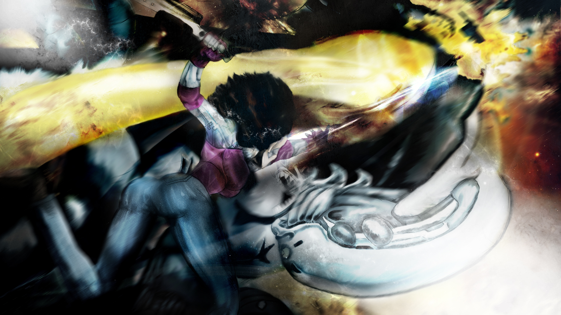 Wallpapers Manga Gunnm Gally vs Zapan