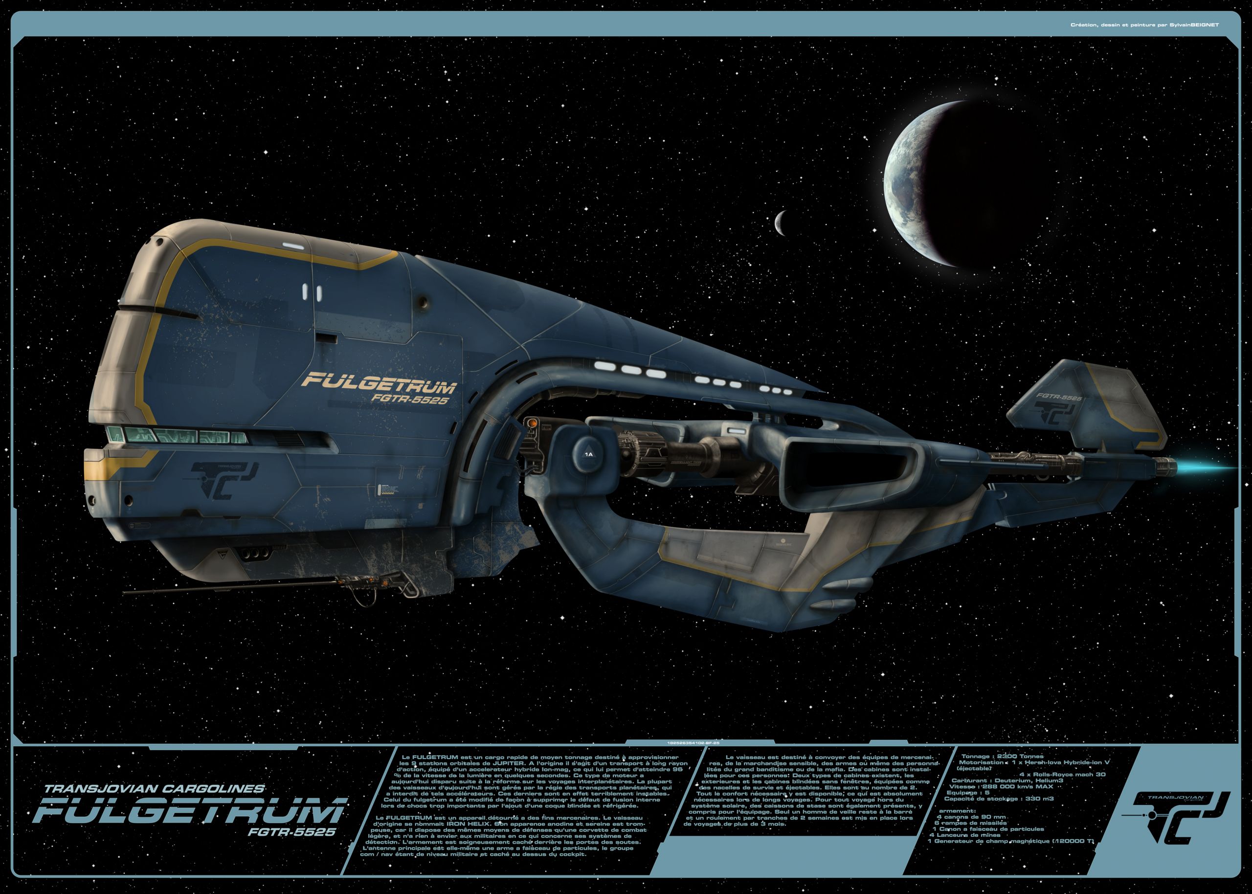 Wallpapers Fantasy and Science Fiction Spaceships FULGETRUM - cargo rapide