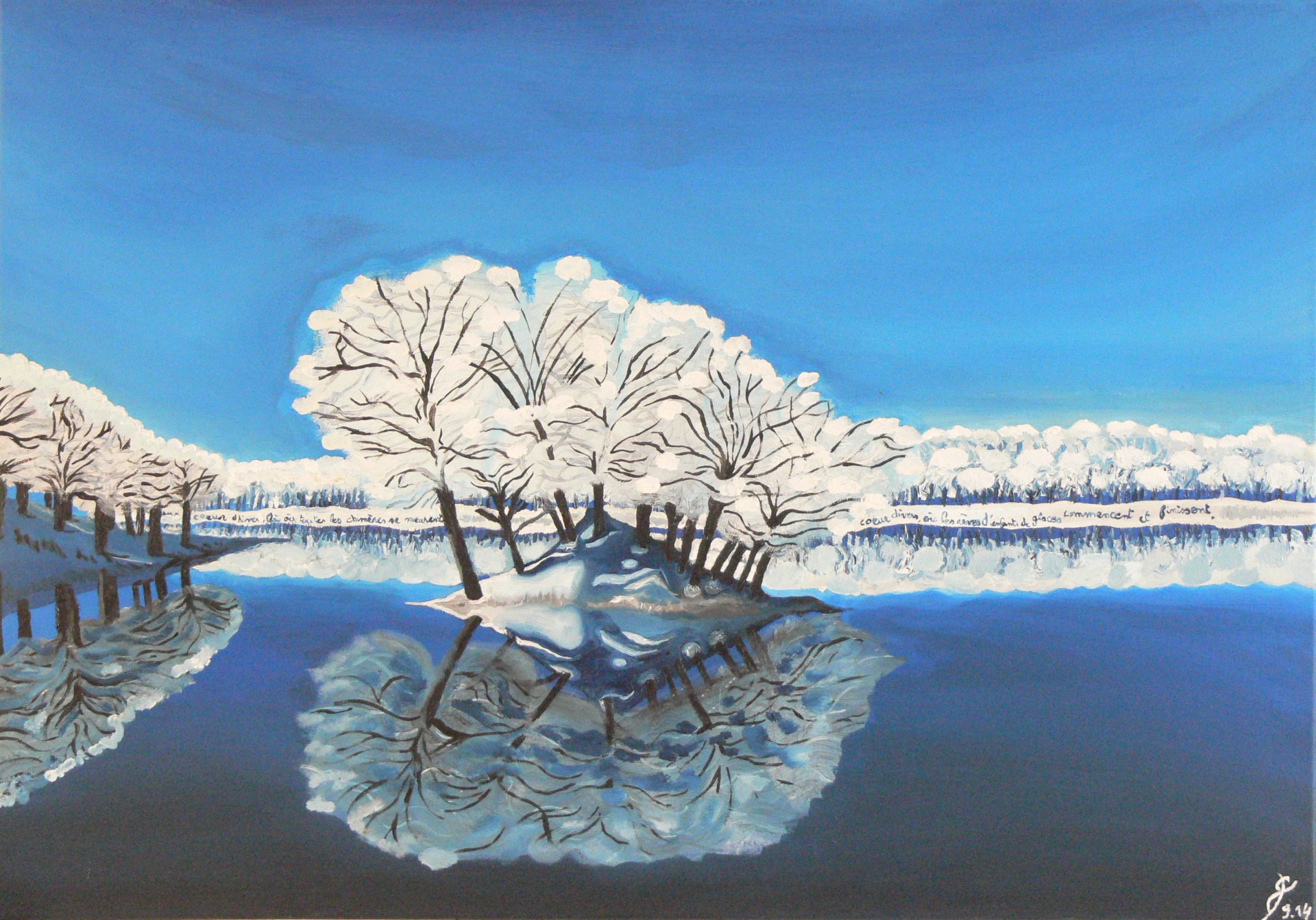 Fonds d'cran Art - Peinture Paysages Divers reflet d'hiver