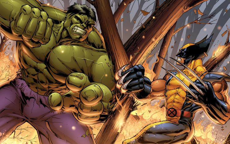 Fonds d'cran Comics et BDs Hulk Wolverine vs Hulk