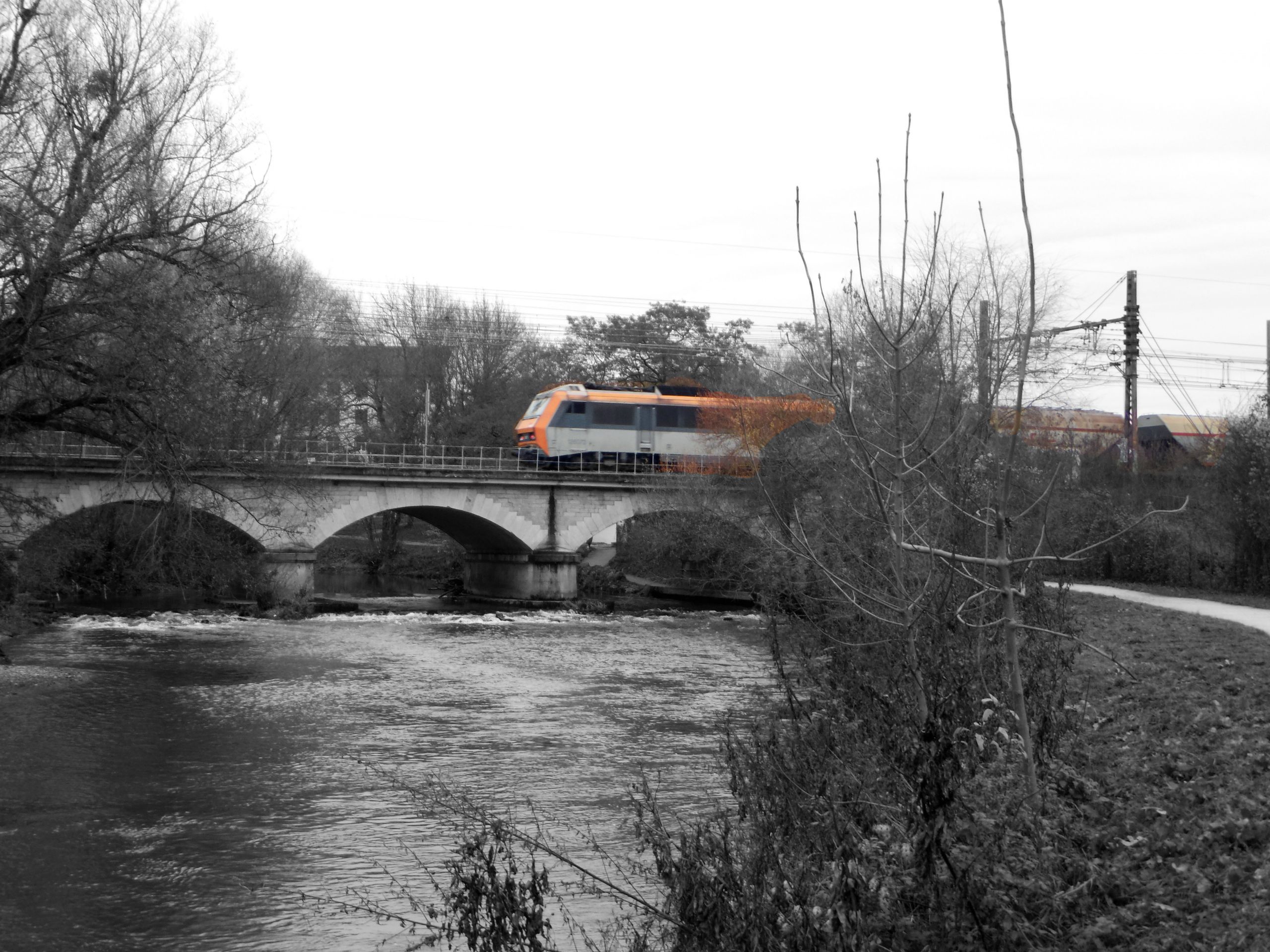 Wallpapers Constructions and architecture Bridges - Aqueduct Train sur un pont