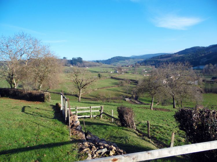 Wallpapers Nature Campaign Mussy - Vue sur les montagnes du Beaujolais