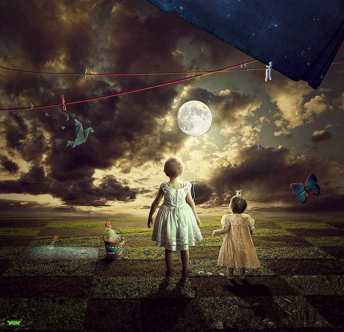 Wallpapers Digital Art Photocomposition she take the moon