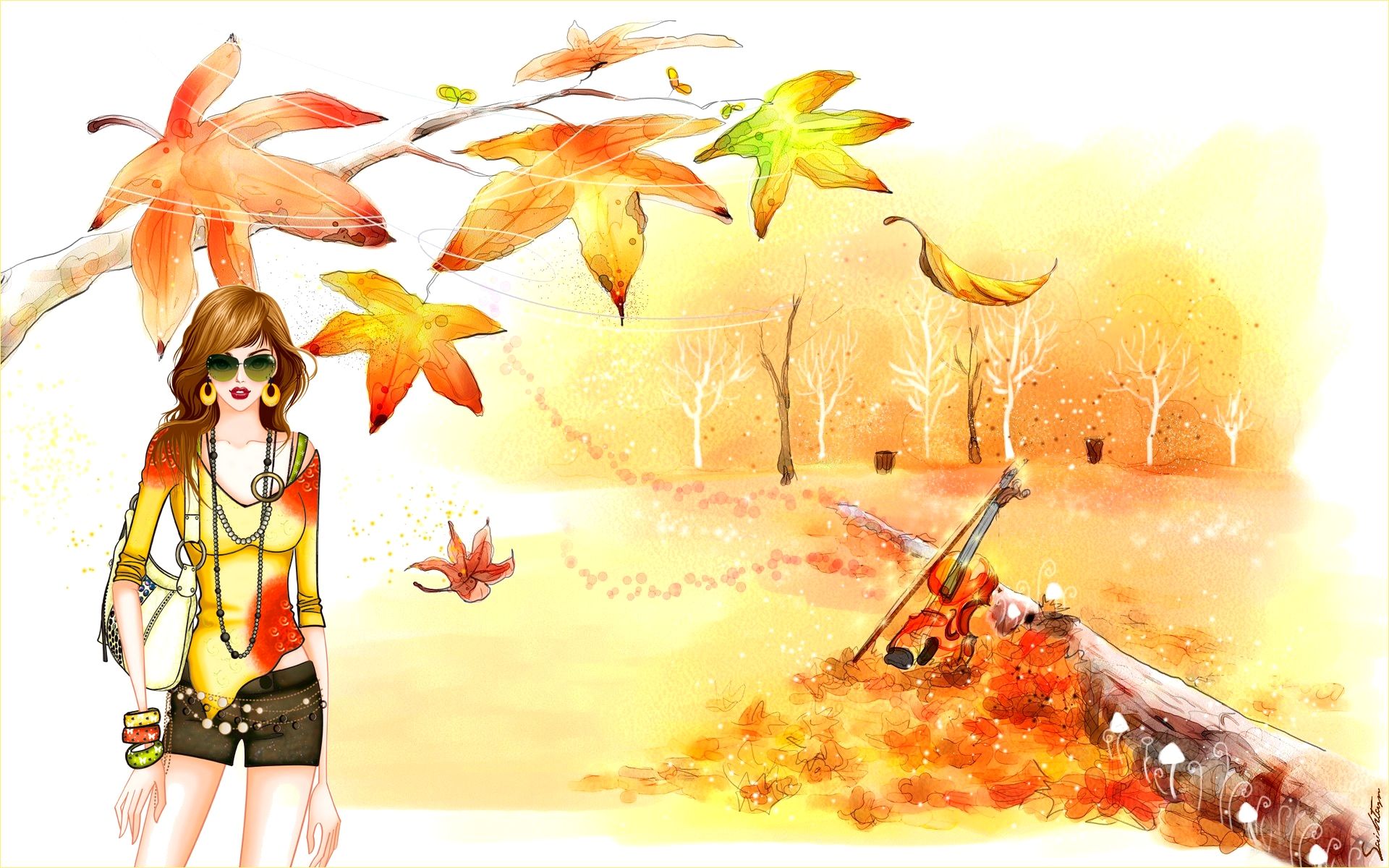 Wallpapers Digital Art Illustrations Musique d'Automne