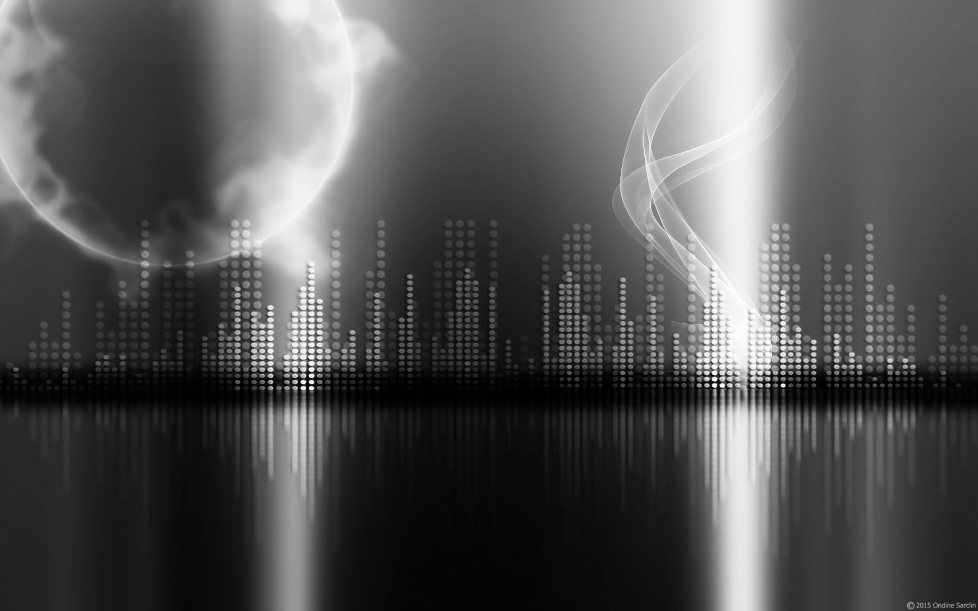 Wallpapers Digital Art Abstract Reflets Black and White 