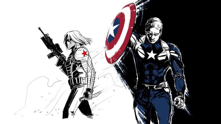 Fonds d'cran Comics et BDs Captain America White Black and Red