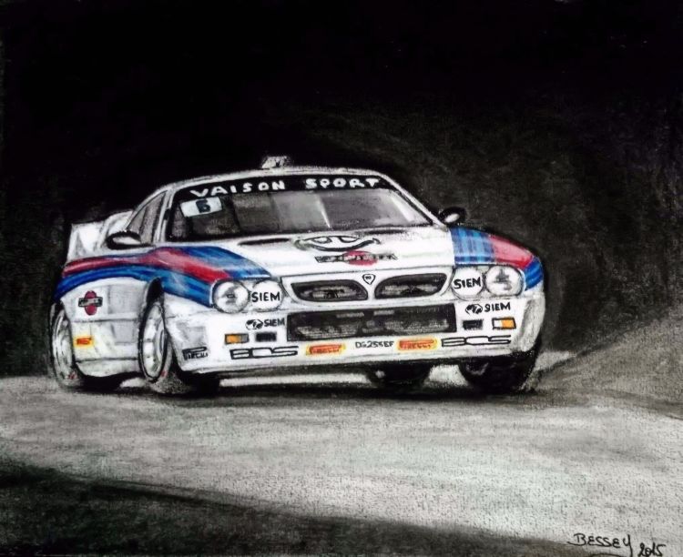 Fonds d'cran Art - Crayon Voitures et Motos Lancia 037 Rallye