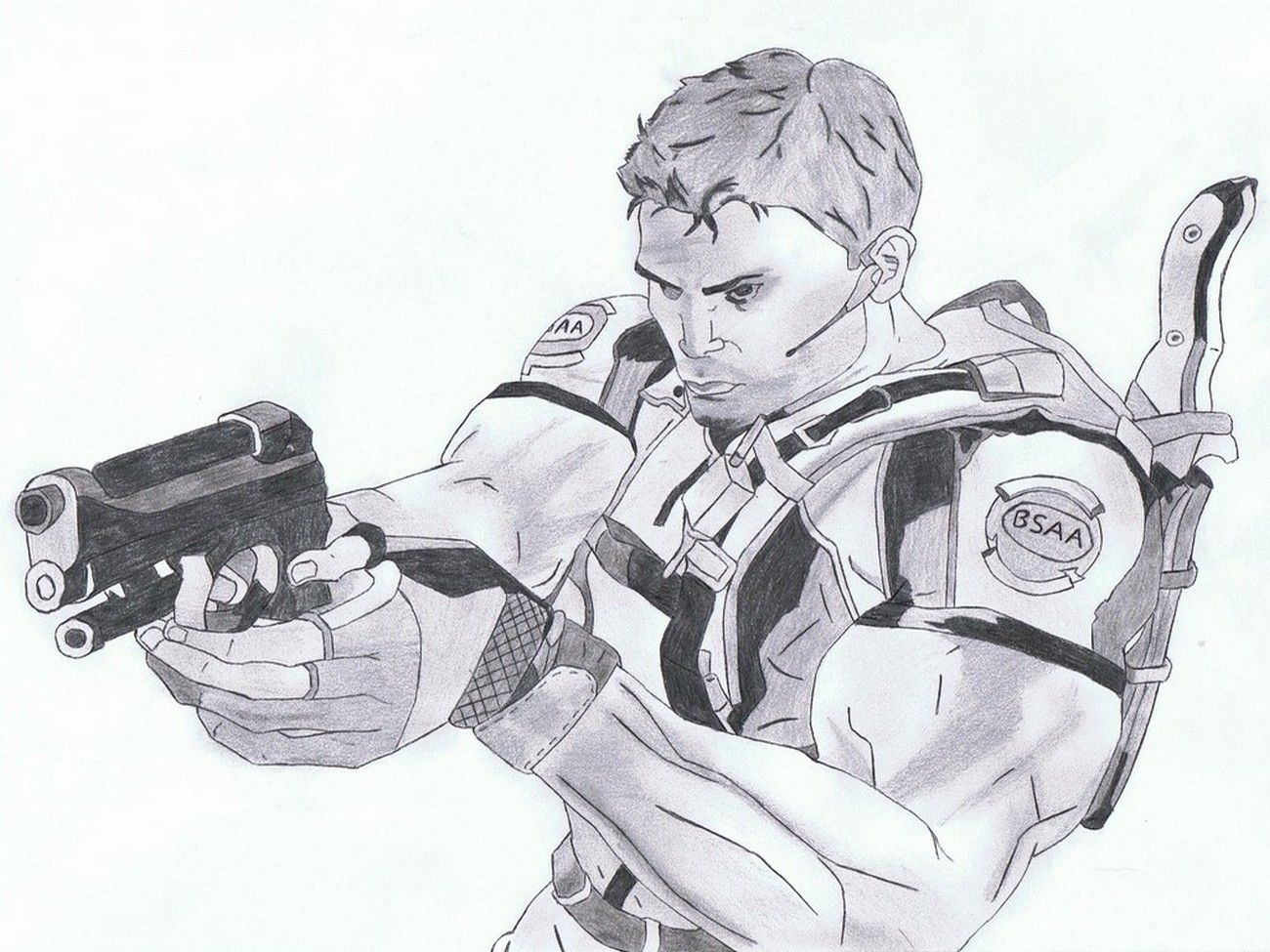 Wallpapers Art - Pencil Video games Chris Redfield