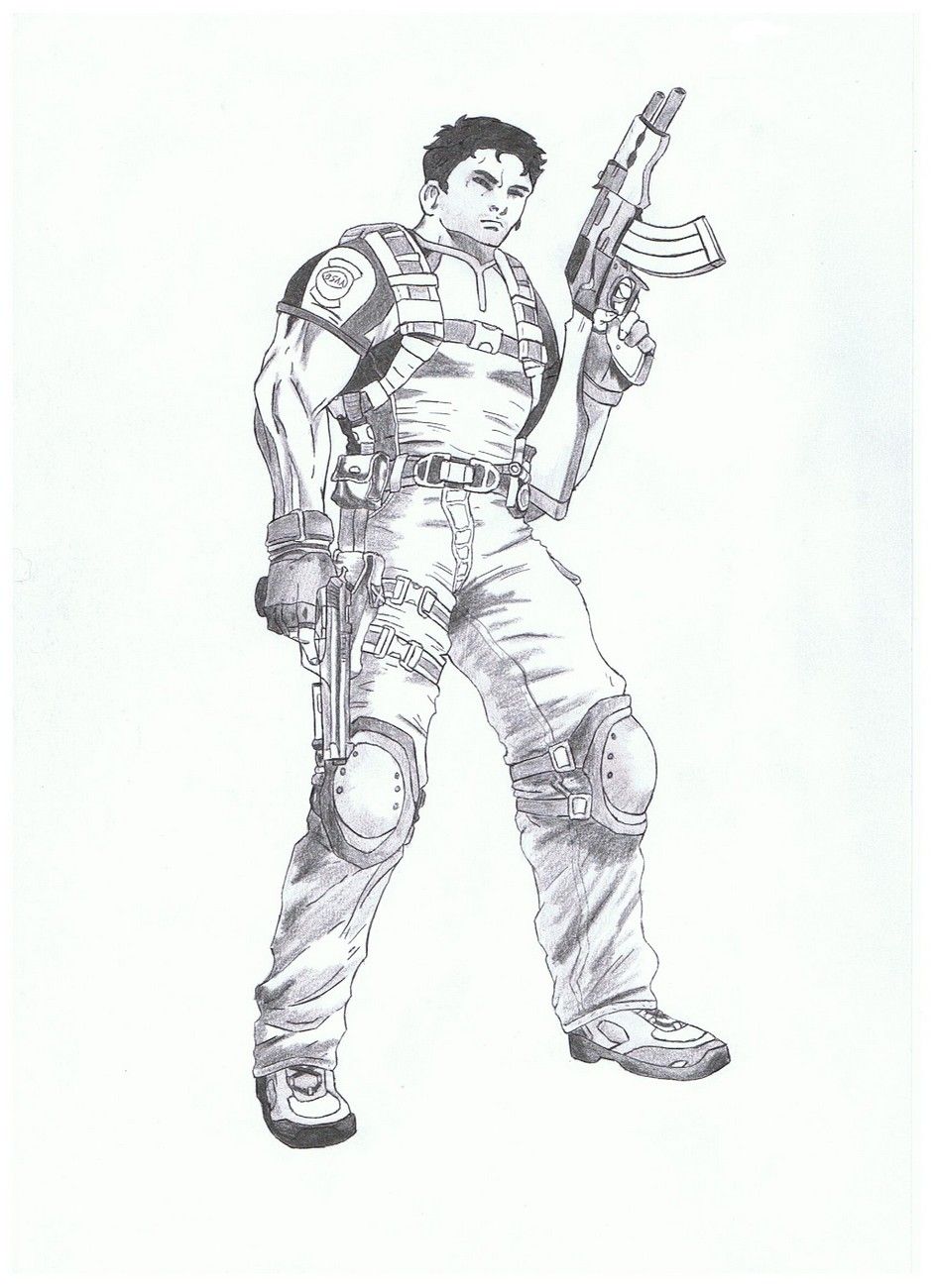 Wallpapers Art - Pencil Video games Chris Redfield