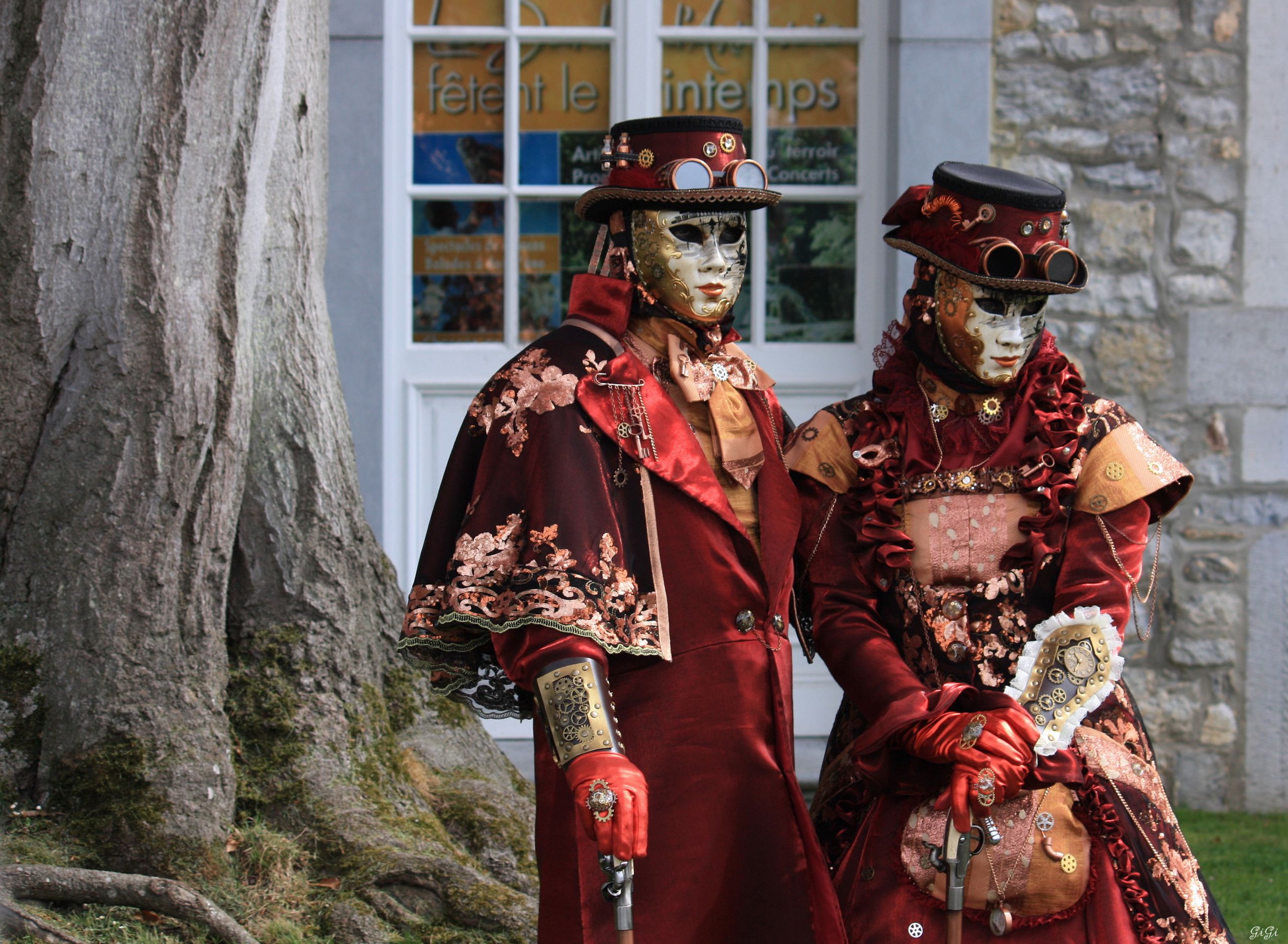 Fonds d'cran Hommes - Evnements Carnavals - Costumes Costums aux Jardins d'Annevoie (2015)