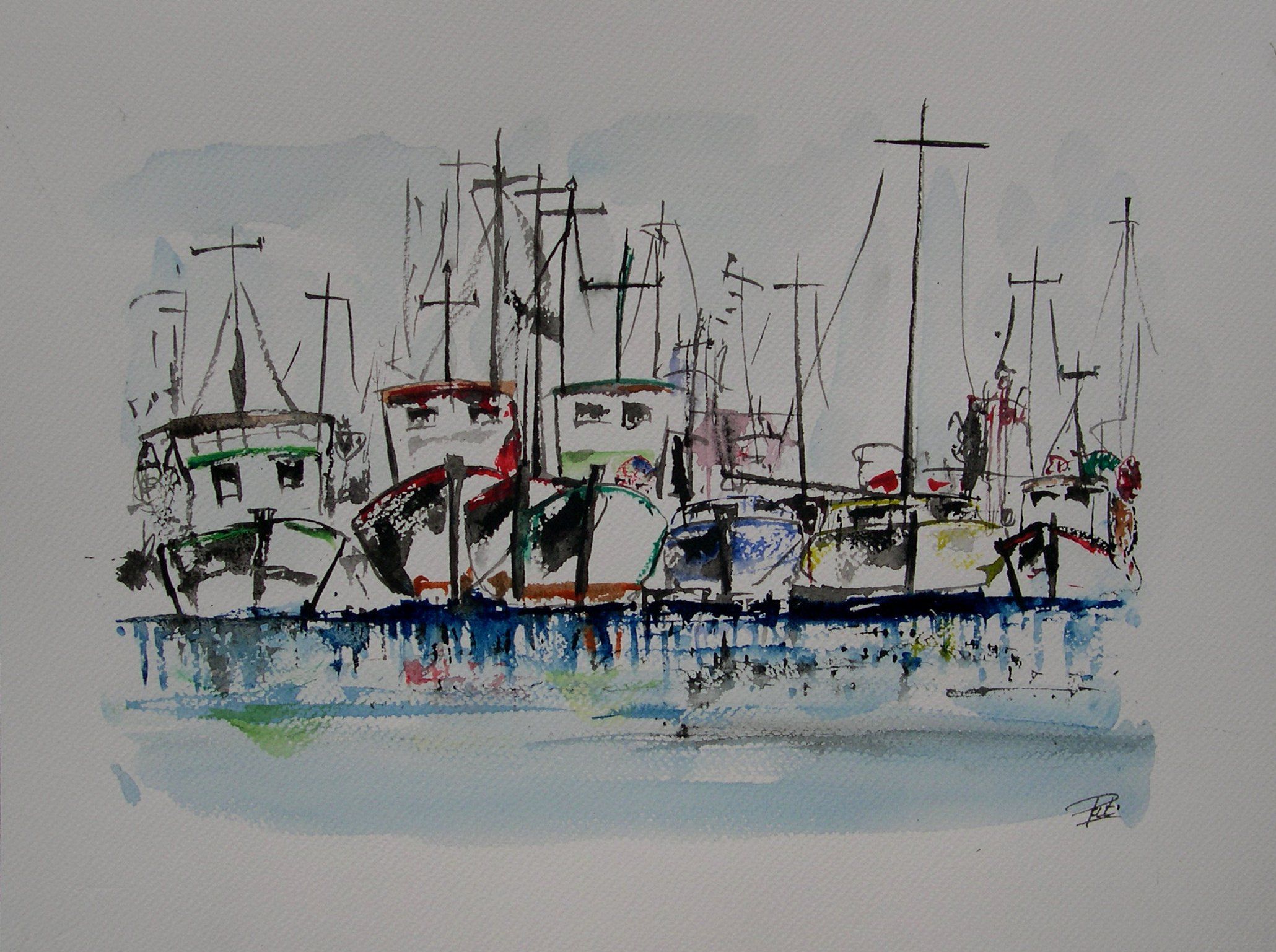 Wallpapers Art - Painting Navy and Harbour Pat29730.free.fr 