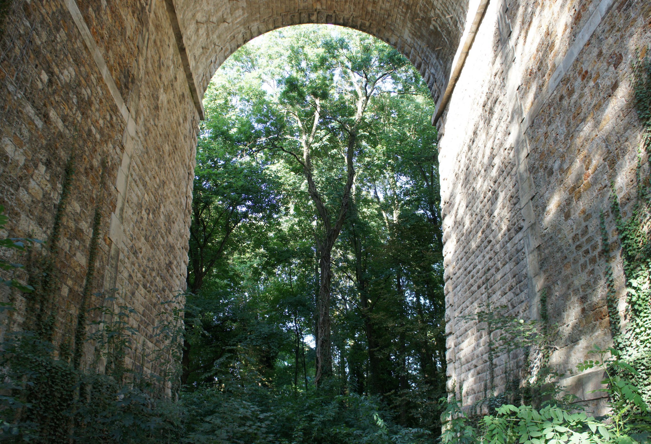 Fonds d'cran Nature Arbres - Forts Le viaduc de Brunoy  et un beau espace de verdure, avec de grands arbres !