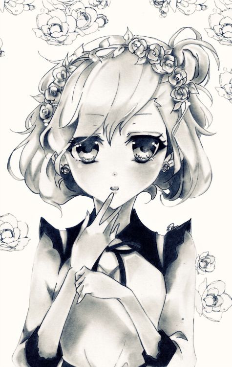 Wallpapers Art - Pencil Manga - Miscellaneous Rose