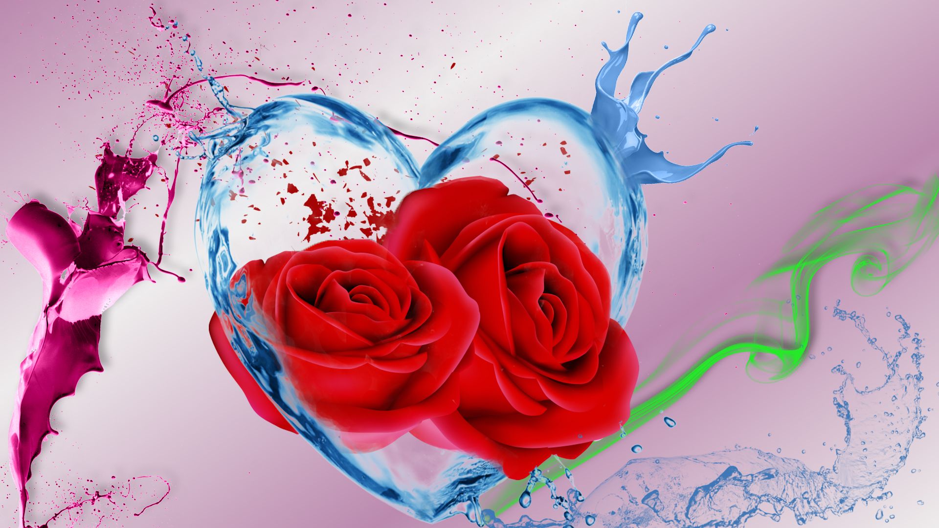 Wallpapers Digital Art Nature - Flowers Love roses