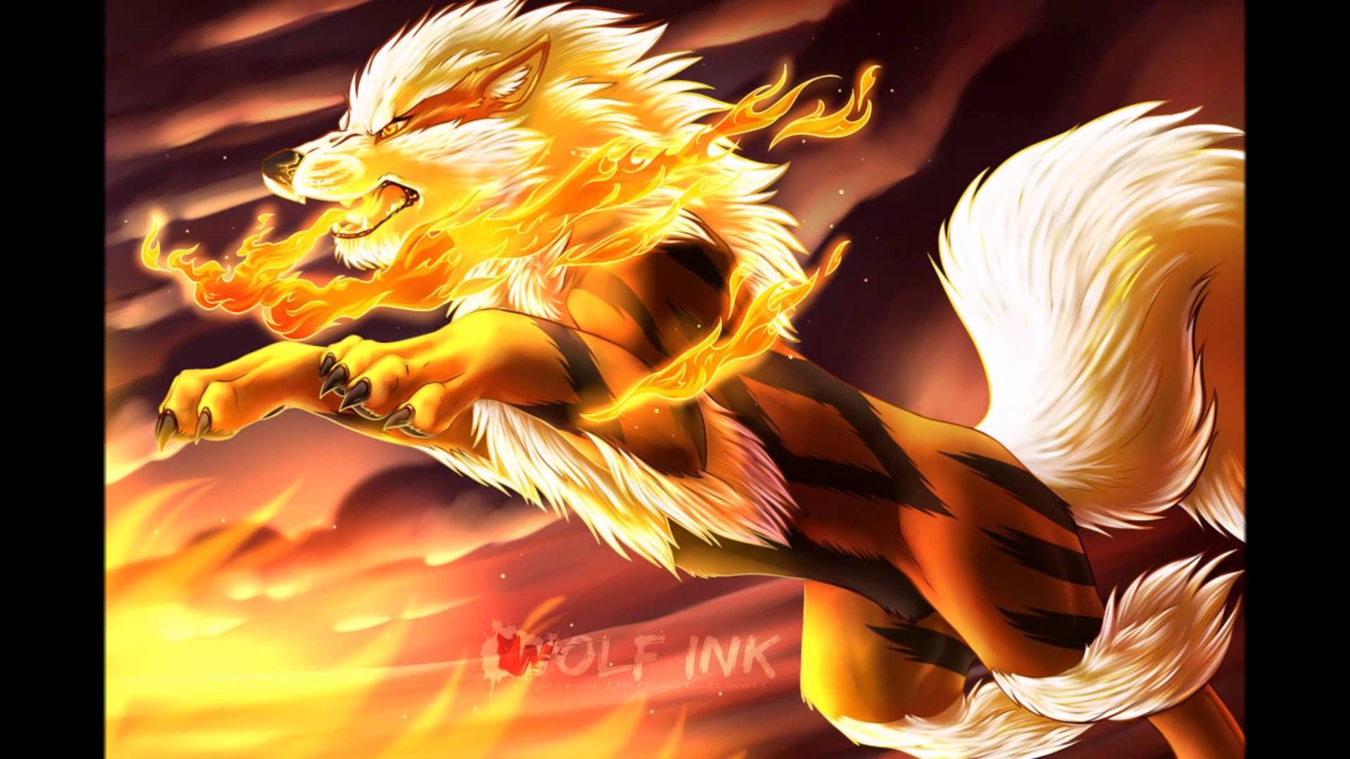 Wallpapers Video Games Pokemon Arcanin the fire wolf !