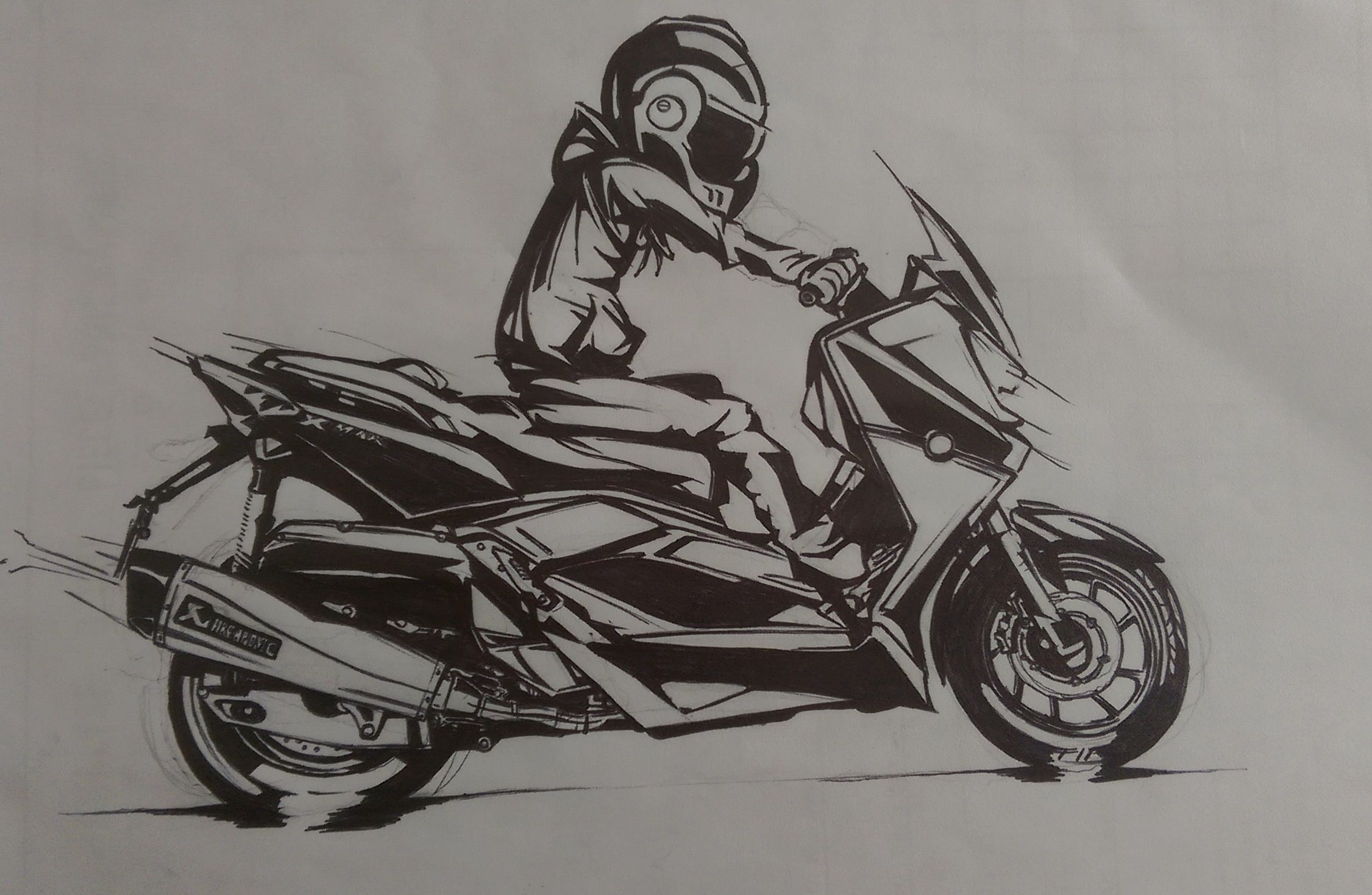 Wallpapers Art - Pencil Cars and motorbikes 